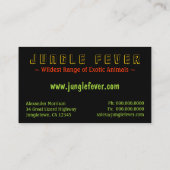 エキゾチックなトカゲ囲いペットストアの名刺 エンクロージャーカード (裏面)