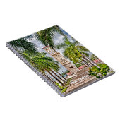 エキゾチックなトロピカルクロックタワーパームツリーズ ノートブック (右側)