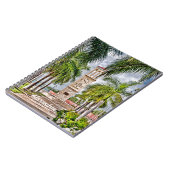 エキゾチックなトロピカルクロックタワーパームツリーズ ノートブック (左側)