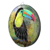 エキゾチックなトロピカルトコトカン絵画バード – Migned ダーツボード (正面右)