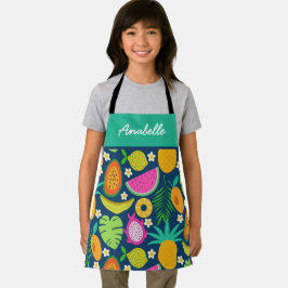 エキゾチックなトロピカルフカスタムルーツシェフキッズ エプロン