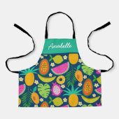 エキゾチックなトロピカルフカスタムルーツシェフキッズ エプロン (正面)