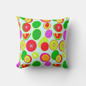 エキゾチックなトロピカルフルーツのパターン。買今 クッション (正面)