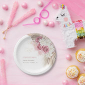 エキゾチックなトロピカルボホピンクローズベビーシャワー紙 ペーパープレート (パーティー)