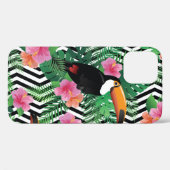 エキゾチックなハイビスカスの花がついたシームレスな模様 Case-Mate iPhoneケース (裏面 (横))