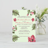 エキゾチックなハイビスカス&トロピカル離れブライダルシャワー 招待状 (スタンド正面)