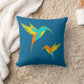 エキゾチックなハミングバードブルー クッション (ブランケット)