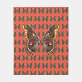 エキゾチックなバターフィアアートスケッチ フリースブランケット (正面)