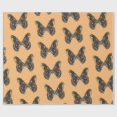 エキゾチックなバターフィアアートスケッチ ラッピングペーパー (フラット)
