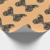 エキゾチックなバターフィアアートスケッチ ラッピングペーパー (角)