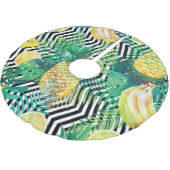 エキゾチックなバナナズレモン熱帯シームレス ブラッシュドポリエステルツリースカート (アングル)