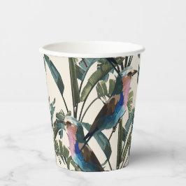 エキゾチックなバナナ離れのイラスト、鳥。 紙コップ