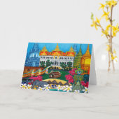 エキゾチックなバンコクの挨拶状 カード (黄色い花)