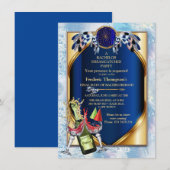 エキゾチックなパロット ブルー トーンの羽 バチェラーパーティー (正面/裏面)