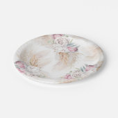 エキゾチックなパンパスグラスキングプロテアフラワーズ任意パーティー ペーパープレート (アングル)