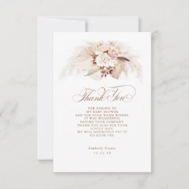 エキゾチックなパンパスグラスフローラ赤ちゃんシャワーありがとう サンキューカード