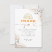 エキゾチックなパンパスグラスフローラ赤ちゃんシャワーありがとう サンキューカード (正面)