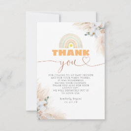 エキゾチックなパンパスグラスフローラ赤ちゃんシャワーありがとう サンキューカード