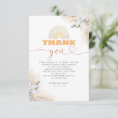 エキゾチックなパンパスグラスフローラ赤ちゃんシャワーありがとう サンキューカード (スタンド正面)
