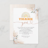 エキゾチックなパンパスグラスフローラ赤ちゃんシャワーありがとう サンキューカード (正面/裏面)