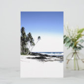 エキゾチックなパームツリーとパラダイスビーチ 便箋 (スタンド正面)