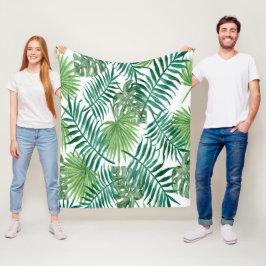 エキゾチックなパ葉ーム フリースブランケット