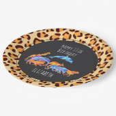 エキゾチックなヒョウで野生動物プリント誕生日 ペーパープレート (アングル)