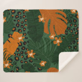 エキゾチックなヒョウの熱帯葉パターン シェルパブランケット (正面(横))