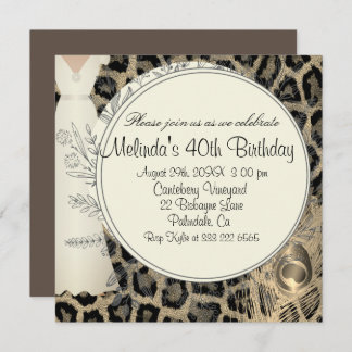 エキゾチックなヒョウエレガントプリント誕生日の招待