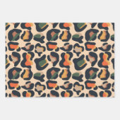 エキゾチックなヒョウ斑点動物の肌の地球の色 ラッピングペーパーシート (正面)