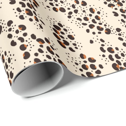 エキゾチックなヒョウ柄の茶色とクリーム ラッピングペーパー (ロールコーナー)
