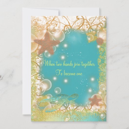 エキゾチックなビーチのテーマの結婚 招待状 (正面)