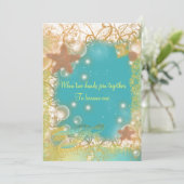 エキゾチックなビーチのテーマの結婚 招待状 (スタンド正面)