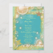 エキゾチックなビーチのテーマの結婚 招待状 (裏面)