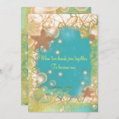 エキゾチックなビーチのテーマの結婚 招待状 (正面/裏面)