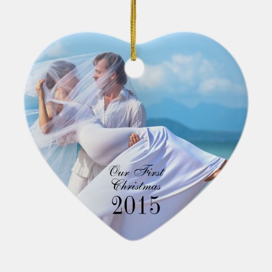 エキゾチックなビーチの熱帯行先の結婚式 セラミックオーナメント (裏面)