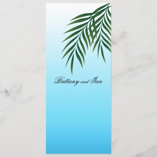 エキゾチックなビーチ結婚式メニューは砂の名前について尋ねます メニュー (裏面)