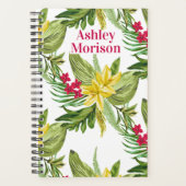 エキゾチックなピンクと黄色の花 プランナー手帳 (正面)