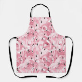 エキゾチックなピンクのフラミンゴの鳥の継ぎ目のないパターン エプロン (正面)