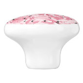 エキゾチックなピンクのフラミンゴの鳥の継ぎ目のないパターン セラミックノブ (側面)