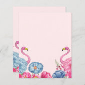 エキゾチックなピンクのフラミンゴガーデン2スクラップブック紙 (正面/裏面)