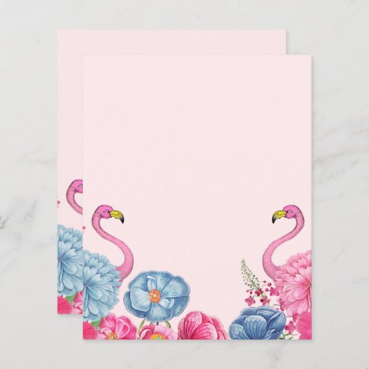 エキゾチックなピンクのフラミンゴガーデン2スクラップブック紙 (正面/裏面)