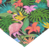 エキゾチックなピンクのフラミンゴ熱帯花の葉 テーブルクロス (アングル)