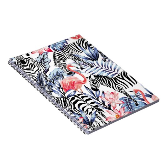 エキゾチックなピンクのフラミンゴ、背景の夏b ノートブック (右側)