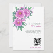 エキゾチックなピンクの牡丹のセージ結婚グリーンの全てが一つ 招待状 (裏面)