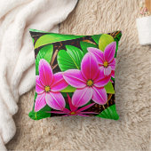 エキゾチックなピンクの花 クッション (ブランケット)