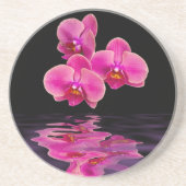 エキゾチックなピンクの蘭の砂岩コースター コースター (正面)