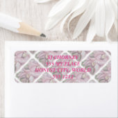 エキゾチックなピンクオーキッド差出人住所ラベル ラベル (インサイチュ)