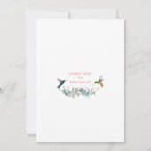 エキゾチックなピンクハイビスカスハミングバード5誕生日 招待状 (裏面)