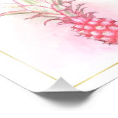 エキゾチックなピンクパイナップルウォーター誕生日アート フォトプリント            (角)